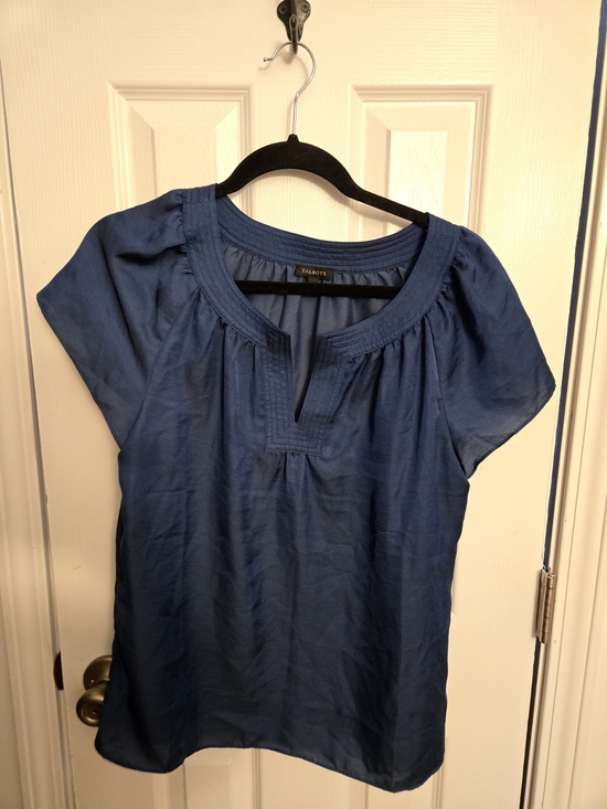 Talbots Tops - Talbots Indigo Scoop Neck Short Sleeve Top